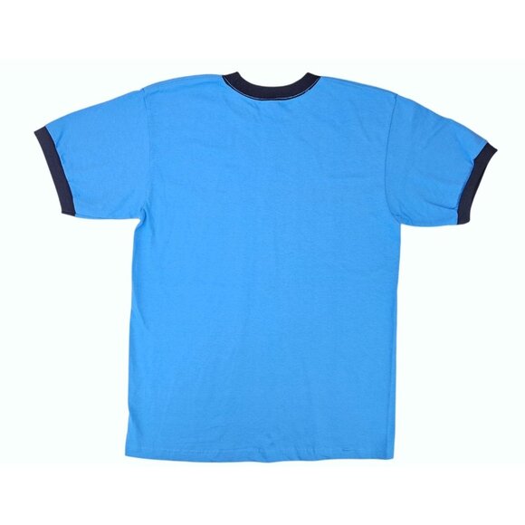 Vintage Only Olivia Newton-John Fan Club Wall China T Shirt Blue Ringer Medium - Picture 2 of 5